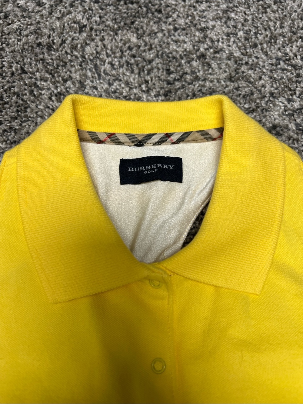 Burberry XS Yellow Sleeveless Polo Tank Collared Top Preppy Golf Tennis - Picture 2 of 11